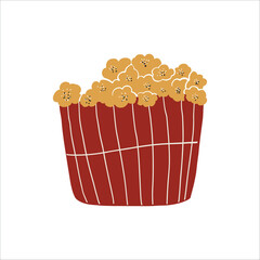 Basket with yellow flowers vector clipart. Cute hand drawn autumn illustration. For thematic designs, stickers, patterns. Vintage floral illustration isolated on white background.