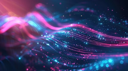 abstract futuristic background with pink blue glowing neon moving high speed wave lines and bokeh lights,Abstract futuristic background with blurry glowing wave and neon lines.
