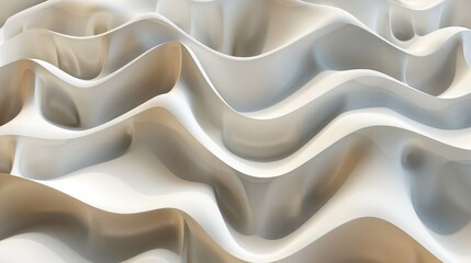 Abstract geometic 3d background, wavy structure texture. 3d render illustration, neutral beige and grey colors,Close up of wall with wavy lines,Beige layered background. Minimalist Art.