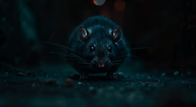 A close up photo of a rat looking at the camera with blurred background