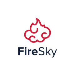 fire sky red simple sleek creative unique modern logo design