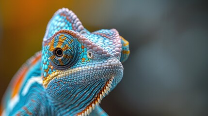 chameleon closeup on tree branch reptile wildlife nature lizard camouflage colorful exotic tropical outdoor jungle wildlife photography natural habitat green small wild environment 