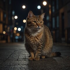 cat in the night