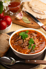 Georgian soup kharcho 