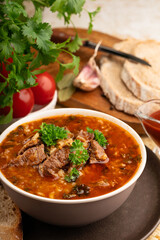 Georgian soup kharcho 