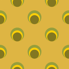 Seamless pattern with abstract shapes, circles. Retro colour. Vector illustration. - 782174466
