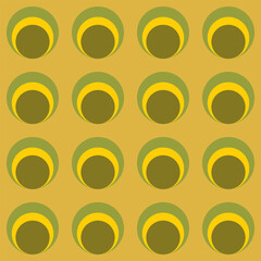 Seamless pattern with abstract shapes, circles. Retro colour. Vector illustration. - 782174482