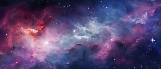 Fototapeta premium Vibrant cosmic nebula with stars and dust