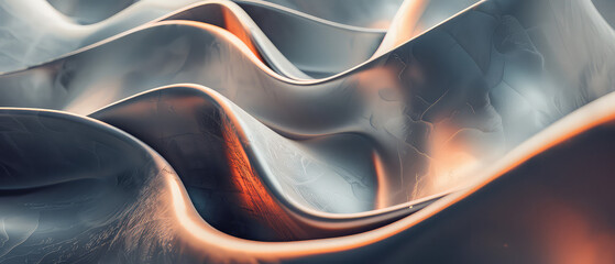 Smooth waves in metallic and orange tones