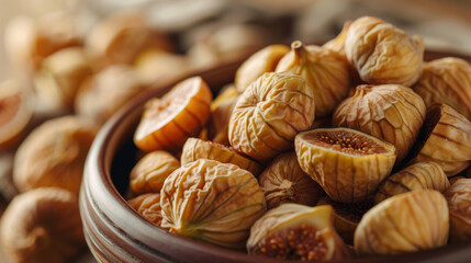 Elegant packaging of organic dried figs on neutral background promotes healthy snacking.