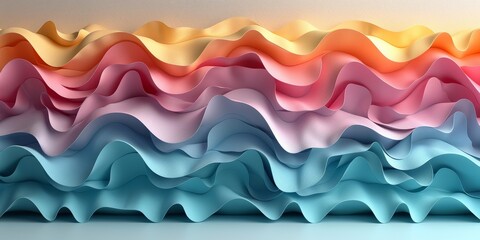 pastel colored waves 3D