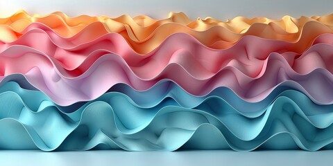pastel colored waves 3D