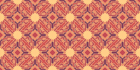 Seamless Islamic geometric pattern, a new and unique design in a modern and creative way, Moroccan ornament, Arabic drawings and decorations, brown and beige