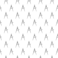 Drawing compass icon isolated seamless pattern on white background