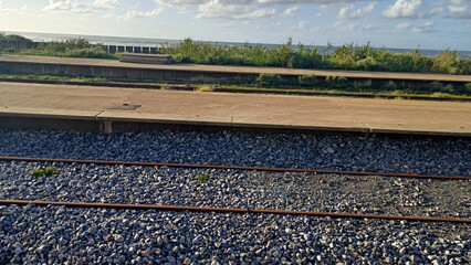 railroad tracks in the countryside