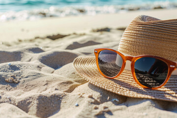 Beach Accessories with Hat and Sunglasses