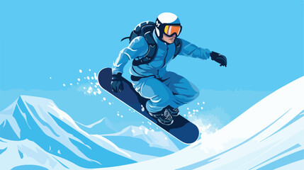 Snowboarding design over blue background vector ill