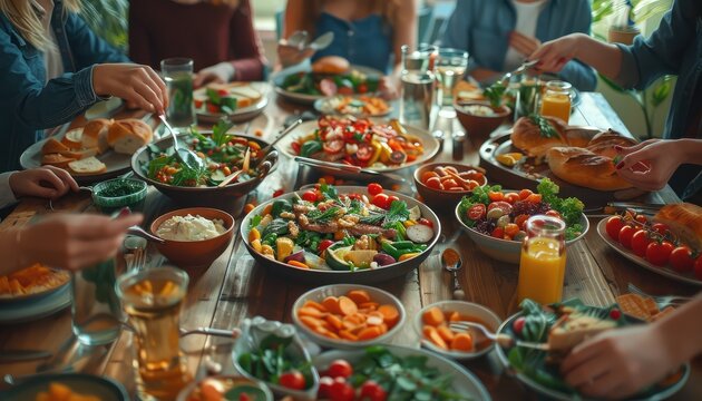 Mindful Eating Practices, Capture the essence of mindful eating with images of individuals savoring their food, chewing slowly, and paying attention to hunger and fullness cues