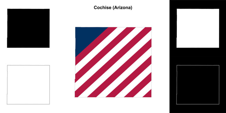 Cochise County (Arizona) outline map set