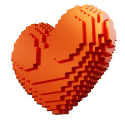 Blooming Voxel Hearts: This set of 3D voxel hearts (red) on a transparent background captures the essence of love. Ideal for Valentine's Day projects, love-themed content, or data representation.