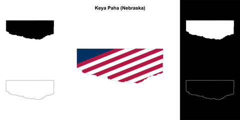 Keya Paha County (Nebraska) outline map set
