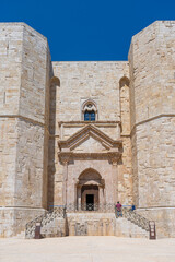 View of Castel del Monte, the famous castle built by the Holy Roman Emperor Frederick II. World...