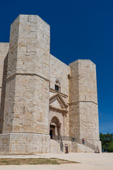 View of Castel del Monte, the famous castle built by the Holy Roman Emperor Frederick II. World Heritage Site since 1996.