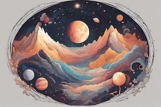 Imagine a design that showcases the beauty of the cosmos, featuring celestial bodies, galaxies, and cosmic landscapes.