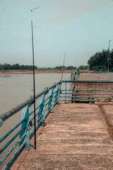 Obraz premium wooden bridge over the river