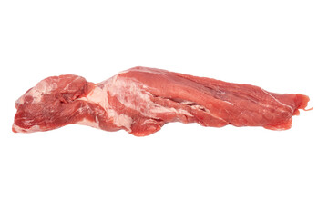 Raw pork tenderloin isolated on a white background.  Fresh meat.