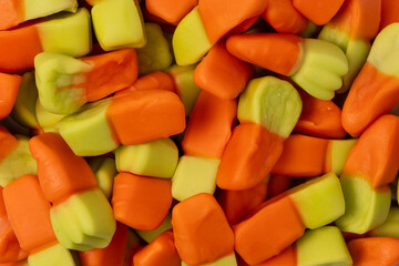 Juicy colorful jelly sweets isolated on white.  Jelly carrots.