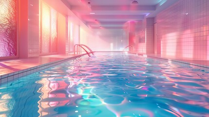 Ethereal Oasis: Serene and Tranquil Holographic Swimming Pool