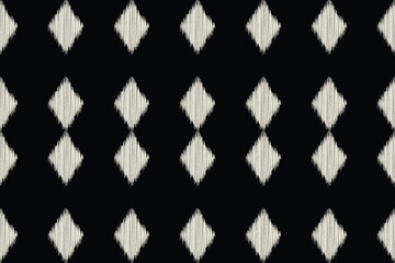 Traditional Ethnic ikat motif fabric background pattern geometric .African Ikat embroidery Ethnic oriental pattern black background wallpaper. Abstract,vector,illustration.Texture,frame,decoration.