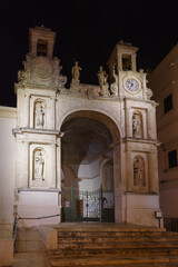 Fototapeta na wymiar Facade of church in the historic part of the city, Matera, Italy
