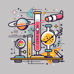 A flat vector illustration of science, Vector design, Generative AI