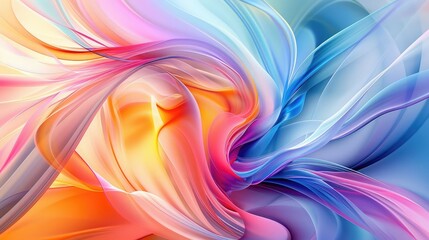 Creative Background With Dynamic Effect. For Your Design Wallpapers Presentation. Colorful,abstract colorful wavy lines on dark background. 3d rendering