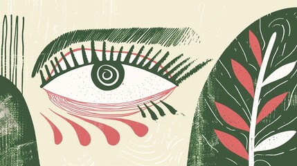The concept of mindful observation, featuring a stylized eye symbolizing the pursuit of self-understanding and inner truth, often sought through the practice of meditation and introspection. - obrazy, fototapety, plakaty