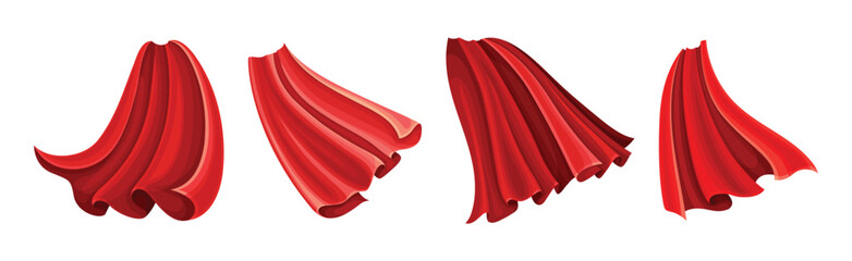 Superhero Cape and Cloak Fabric Cover Vector Set