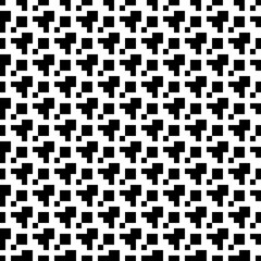 Fototapeta premium Seamless pattern. Checks, figures ornament. Squares, shapes wallpaper. Ethnic motif. Tiles, forms backdrop. Geometric background. Mosaic illustration. Digital paper, textile print, abstract vector