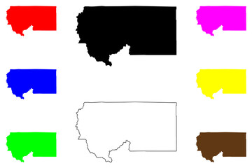 Siskiyou County, California (Counties in California, United States of America,USA, U.S., US) map vector illustration, scribble sketch Siskiyou map