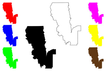 Sutter County, California (Counties in California, United States of America,USA, U.S., US) map vector illustration, scribble sketch Sutter map