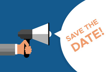 Save the date banner vector banner. Colorful compliance message vector illustration