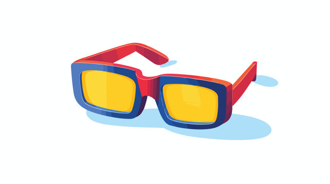 3d glasses line icon. Goggle specs dimensional imag