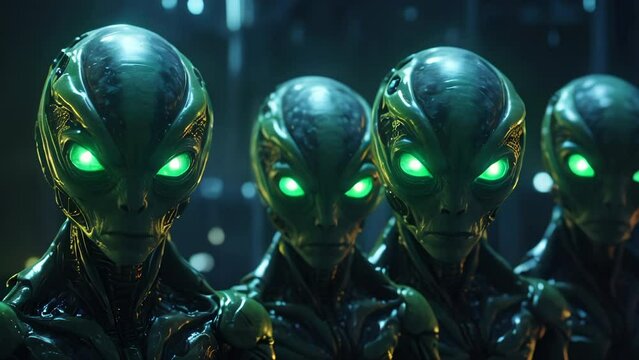 Alien clone soldiers green glowing eyes