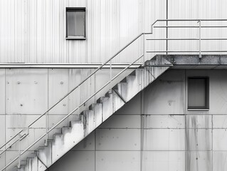 Geometric architectural lines of an industrial building	