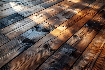 Sunlit Wooden Floor Texture - Warm Tones with Shadows. Concept Sunlit, Wooden Floor, Texture, Warm Tones, Shadows