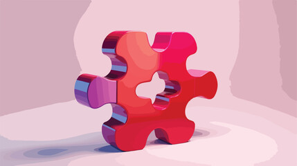 3D rendering puzzle symbol 2d flat cartoon vactor i