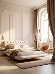 luxury comfortable bedroom - obrazy, fototapety, plakaty