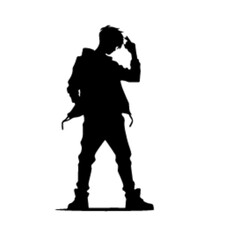 Young man Cool Handsome Hip Hop Boy, Boy Clipart, B Boy, Hip Hop Action vector black color silhouette, Black color silhouette, isolated white background  (35)