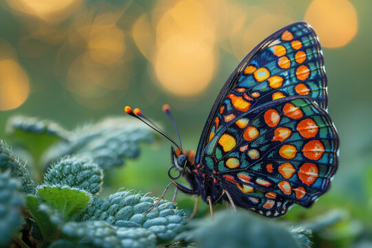 A stunning close-up of a butterfly's delicate wings